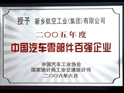 China Top 100 fabricante de autopartes